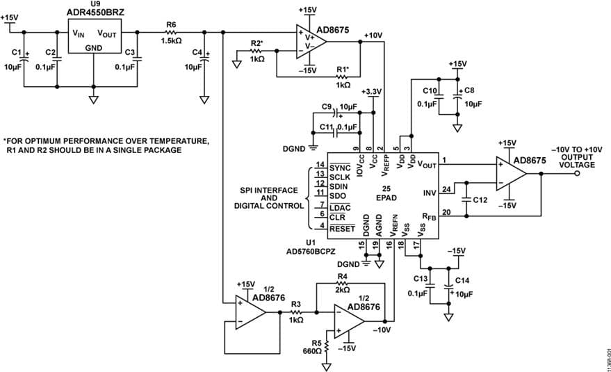 16-Bit, Linear, Ultra Stable, Low Noise, Bipolar ±10 V DC Voltage Source