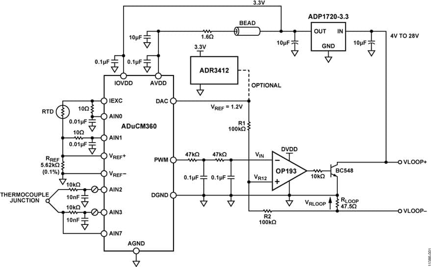 14-Bit, 4-20 mA, Loop Powered, Thermocouple Temperature Measurement System Using ARM Cortex-M3