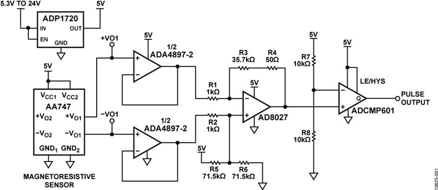 Magnetoresistive (MR) Rotational Speed Sensor based on ADA4897-2