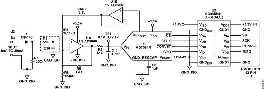 12-Bit, 300 kSPS, Single-Supply, Fully Isolated, Data Acquisition System for 4-20 mA Inputs