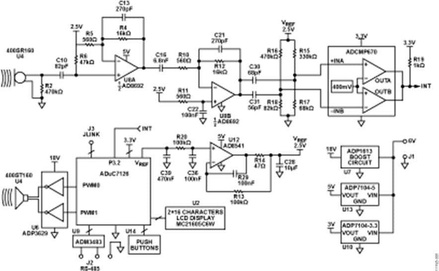 Ultrasonic Distance Measurement Circuit based on ADuC7126 ARM7TDMI Processor