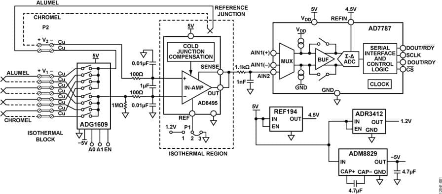 Low Power Multi-Channel, Thermocouple Measurement System with Cold Junction Compensation