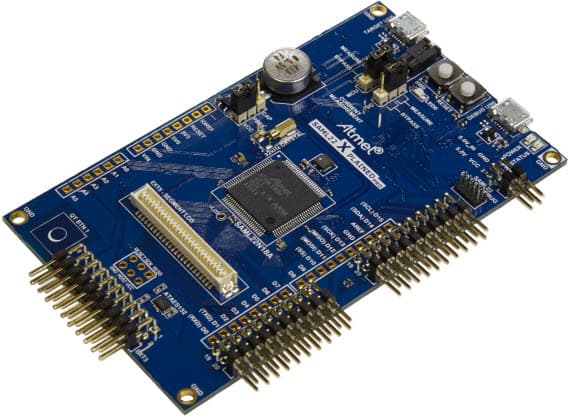 ATSAML22-XPRO, SAM L22 Xplained Pro Evaluation Kit is a hardware platform to evaluate the ATSAML22N18A Microcontroller