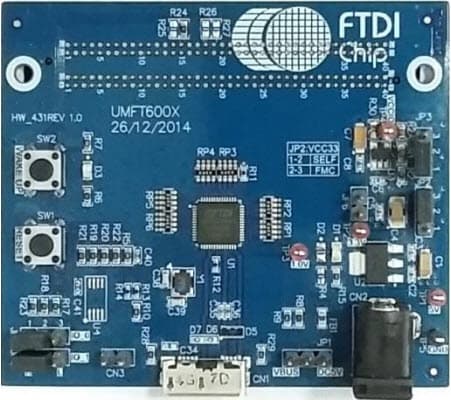 UMFT600X, FIFO to USB 3.0 Bridge Evaluation Board with 16-Bit FIFO bus, FMC (Low Pin Count) connector for interfacing the FT600Q USB Interface IC