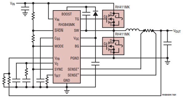 RHK3845MK DICE, RHK3845MK Radiation Hardened High Voltage Synchronous Step-Down Regulator Reference Design Kit with Power NMOS FETs