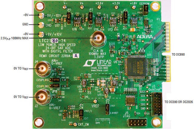 DC2289A-B, Demo Board for LTC2368-24, 24-Bit, 1Msps Low Power SAR ADC with Digital Filter