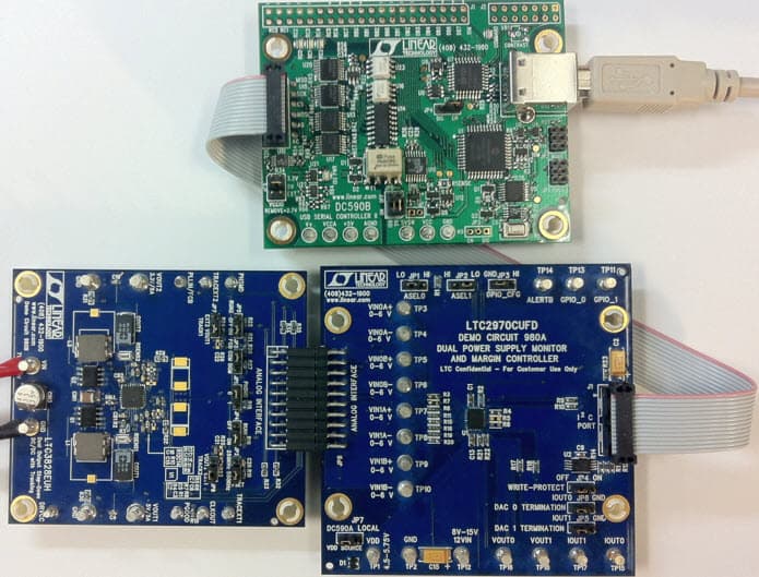 DC980A/B, DC980A and DC980B Demo Boards for LTC2970 Dual Power Supply Monitor and Margining Controller with LTC3828 Dual DC/DC Supply