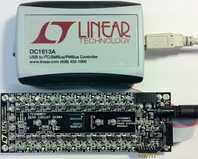 DC2198A, 16-Channel Power Supply System Featuring the LTC2980 Power System Manager