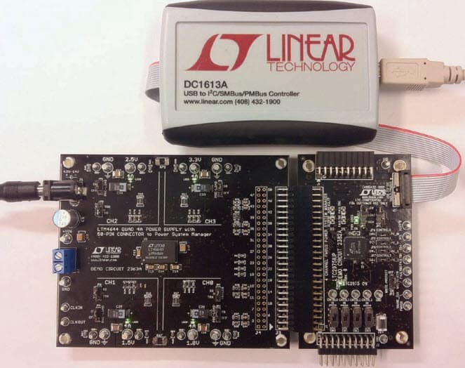 DC2428A, Demo Board for LTC2975 4-Channel PMBUs Power System Manager with LTM4644 Quad 4A Power Supply