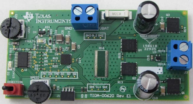 TIDA-00620, 12 to 24V, 27A Brushed DC Motor Reference Design