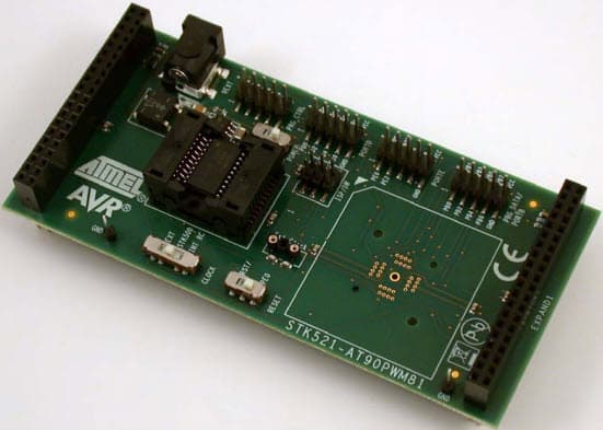 ATSTK521, Development Board and Hardware Expansion Module for the STK500 Starter Kit based on AT90PWM81 AVR MCU