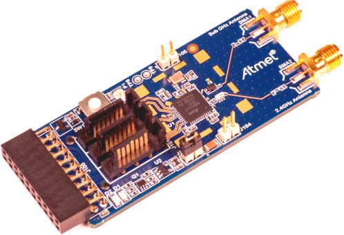 REB215-XPRO, ATREB215 Xplained PRO Extension Board for evaluating the features of the AT86RF215 multi-band Radio Transceiver