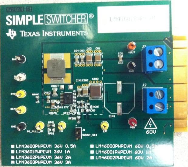 LM43602PWPEVM, Evaluation Module for the LM43602PWP Synchronous Step-Down Converter