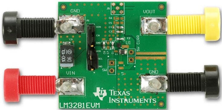 LM3281EVM, Evaluation Module using LM3281, 1.2A, 3.3V Miniature Step Down DC-DC Converter with Analog Bypass