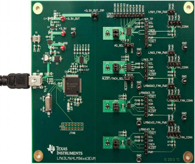 LM63LM64LM96X63EVM, Evaluation Board for LM63LM64LM96X63EVM, Evaluation Module for Remote Diode Digital Temperature Sensor with Fan Control