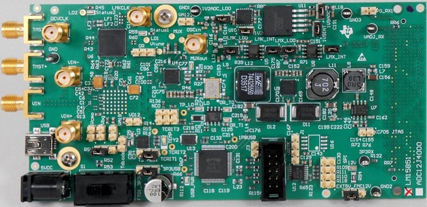 LM15851EVM/NOPB, Evaluation Board used to evaluate the LM15851 single-channel, 12-bit, 4-GSPS Analog-to-Digital Converter