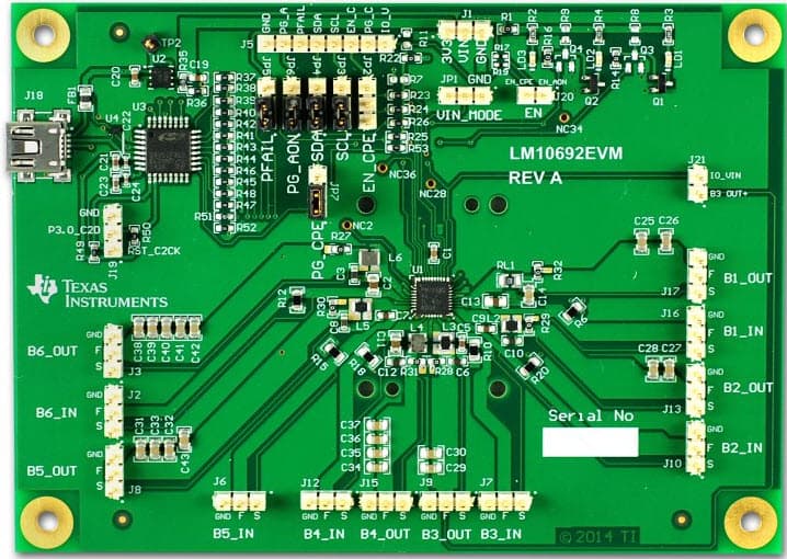 LM10692EVM, LM10692 LLP36 Evaluation Board allows the user to test all the different features of the LM10692