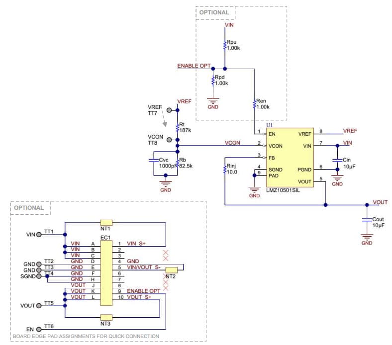 LMZ10500SILEVM, Evaluation Board for the LMZ10500, 650-mA SIMPLE SWITCHER Nano Module