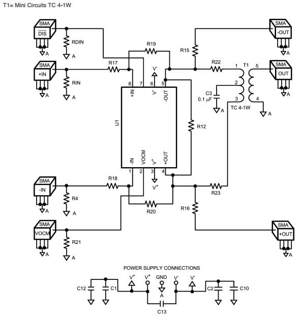 LMH730154, Evaluation Board for High-Speed Single Differential Amplifier in the 8-Pin SOIC Package