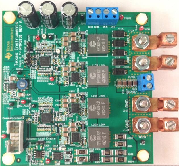 PMP9131, High Density 160-A (210-A peak), 4-Phase DC-DC Buck Converter with PMBUs Interface Reference Design