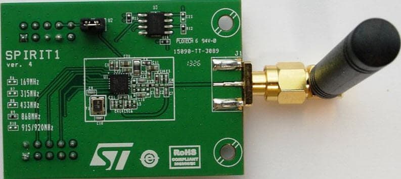 STEVAL-IKR002V4D, SPIRIT1 868-MHz Low Data Rate Transceiver Daughter Board