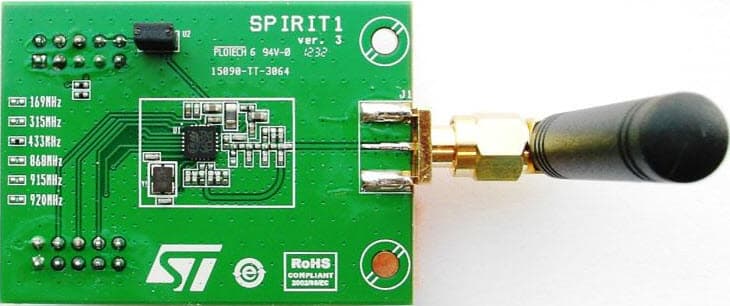 STEVAL-IKR002V3D, SPIRIT1 433-MHz low data rate Transceiver Daughter Board