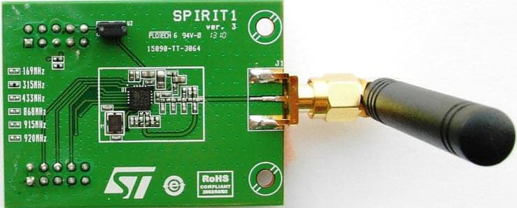 STEVAL-IKR002V2D, SPIRIT1 315-MHz low data rate Transceiver Daughter Board