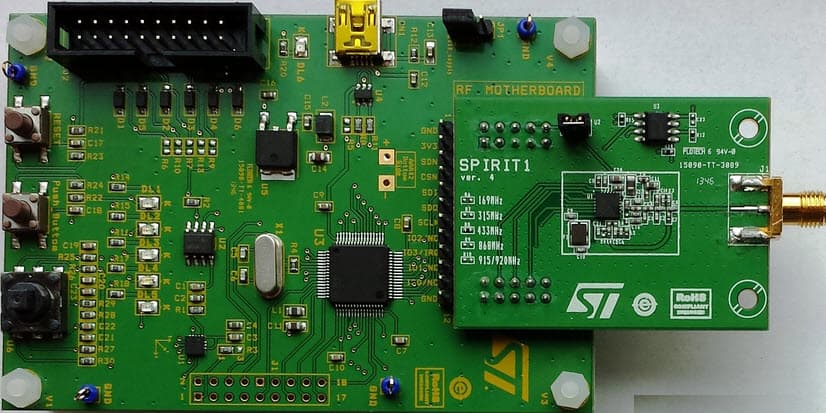 STEVAL-IKR002V3, Sub-GHz Transceiver Development Kit based on the SPIRIT1 (433 MHz band)