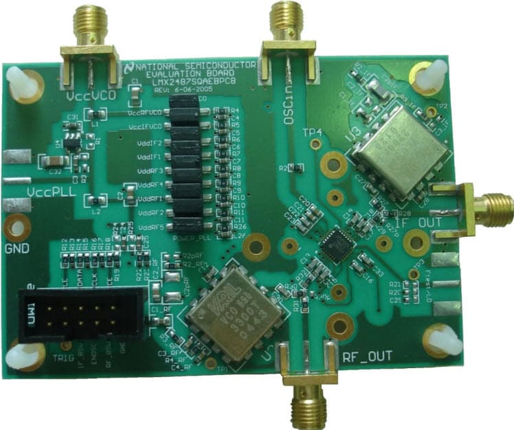 LMX2487E-EVM, Evaluation Module for the LMX2486, 4.5-GHz/3.0-GHz Platinum dual frequency synthesizer