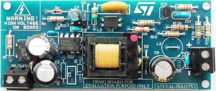 STEVAL-ISA117V1, Wide Range Isolated Flyback Demonstration Board, single output 12 V/4.2 W based on the VIPer16LN