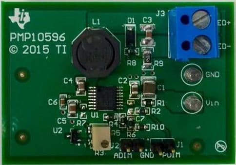 PMP10596, 24V Input 700mA Output Buck Regulator LED Driver Reference Design