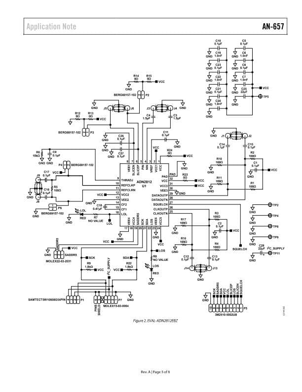 EVAL-ADN2812EBZ, Evaluation Board for ADN2812 Continuous Rate 12.3-MB/S To 2.7 GB/S Clock and Data Recovery IC With Integrated Limiting Amp