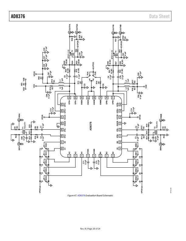 AD8376-EVALZ, Evaluation Board for the AD8376 SP Amplifier