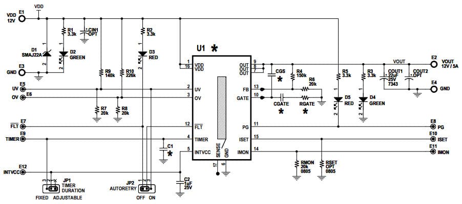 DC1886B-A, Demo Board for the LTC4232IDHC 5A Integrated Hot-Swap Controller with 16ms Turn-On Delay