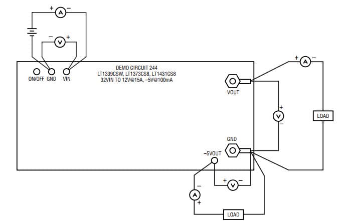 DC244A, Demo Board for LT1339, LT1373,LT1431, 32Vin to 12Vout at 15A, -5Vout at 100mA