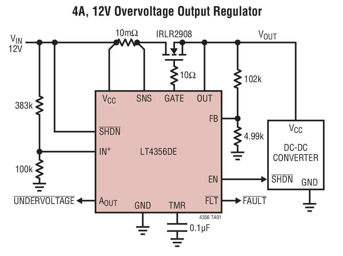 Typical Application for the LT4356-1/LT4356-2 Surge Stopper