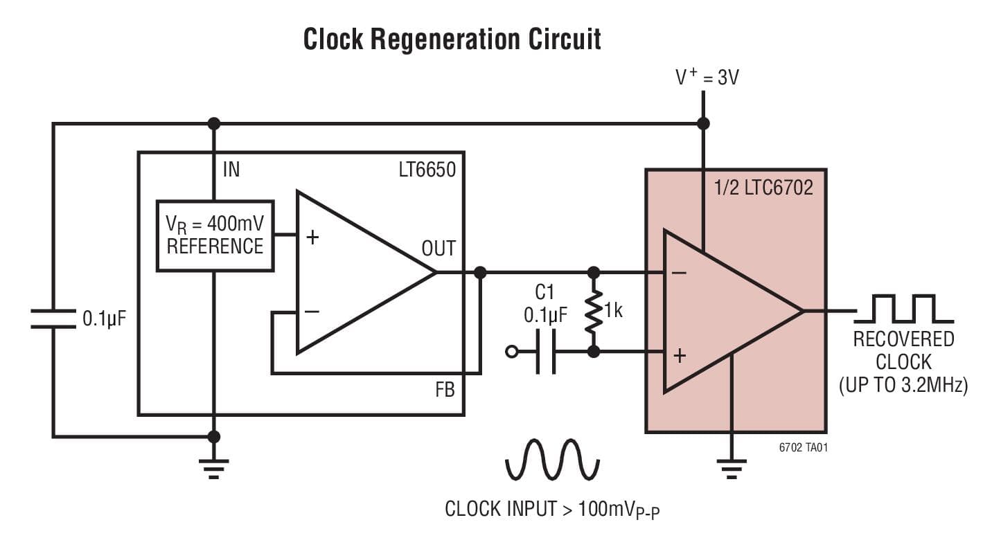 Typical Application for LTC6702 - Tiny Micro-power, Low Voltage Dual Comparators