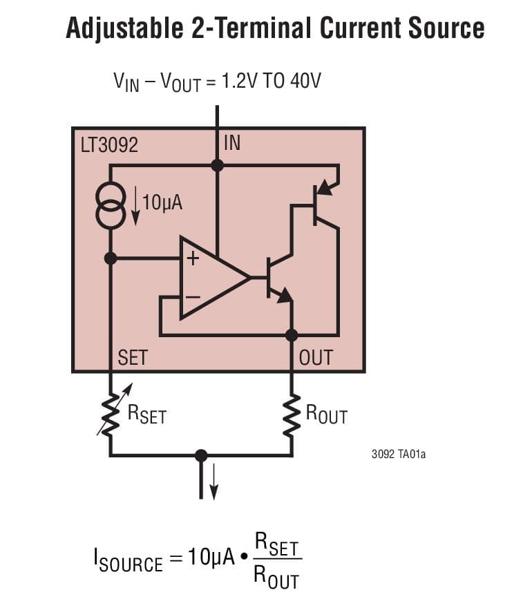 Typical Application for LT3092 - 200mA 2-Terminal Programmable Current Source