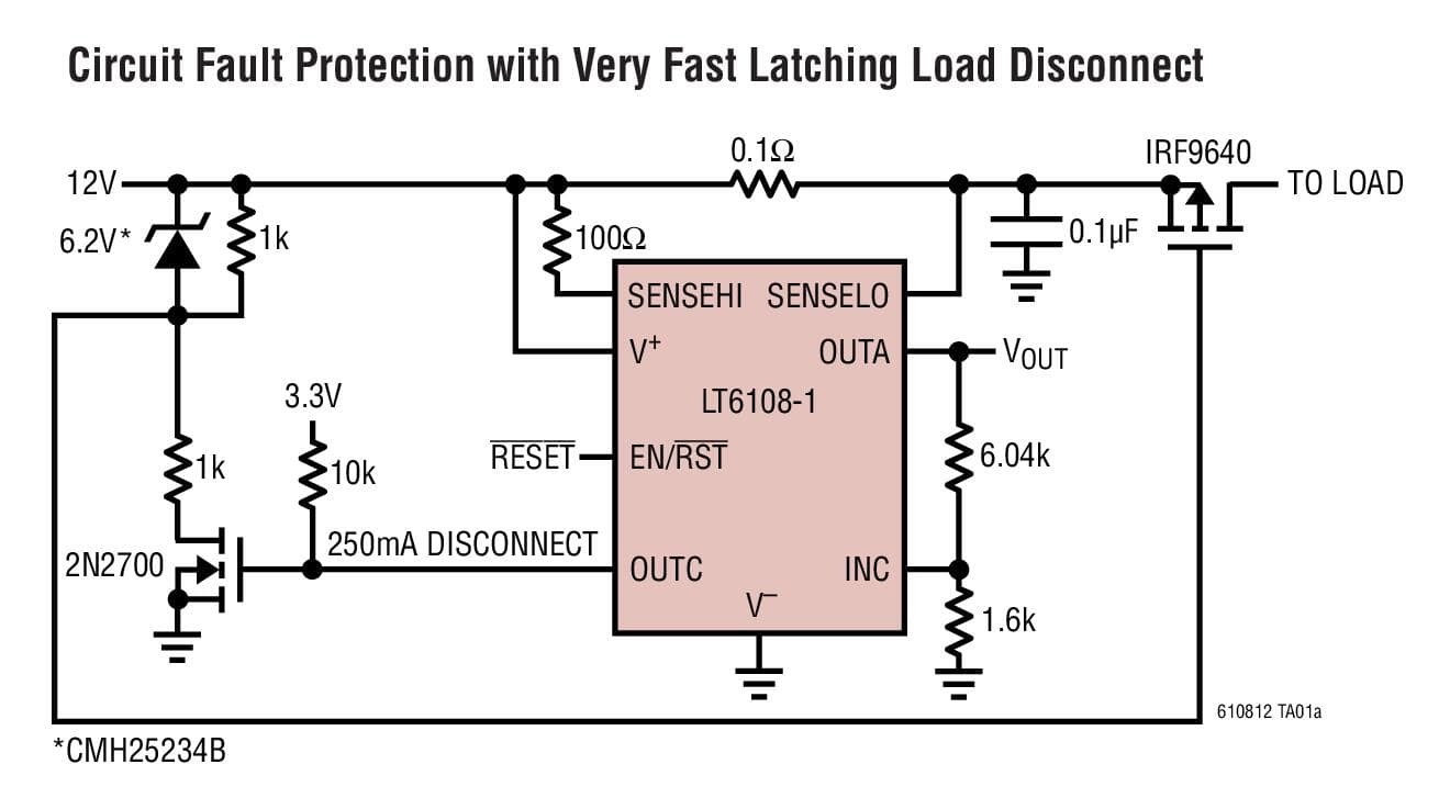 Typical Application for LT6108 - High Side Current Sense Amplifier with Reference and Comparator