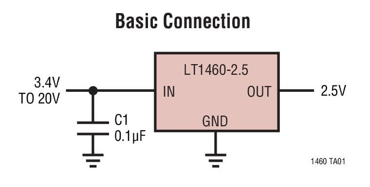 Typical Application for LT1460 - Micro-power Precision Series Reference Family