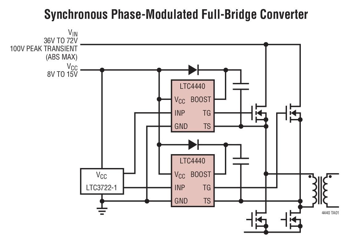 Typical Application for LTC4440 - High Speed, High Voltage High Side Gate Driver