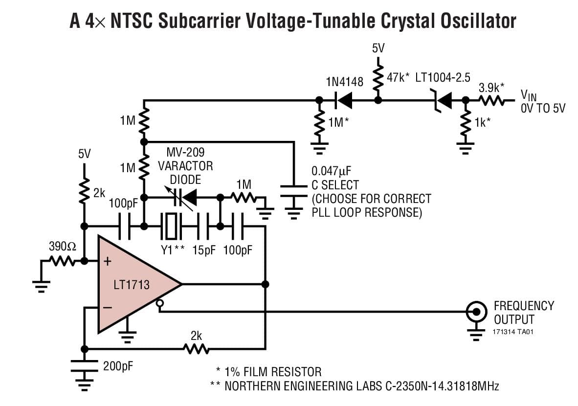 Typical Application for LT1714 - Single/Dual, 7ns, Low Power, 3V/5V/±5V Rail-to-Rail Comparators