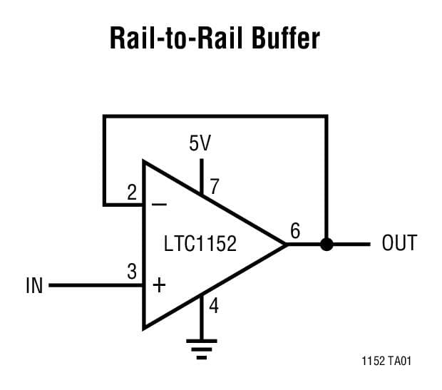 Typical Application for LTC1152 - Rail-to-Rail Input Rail-to-Rail Output Zero-Drift Op-Amp