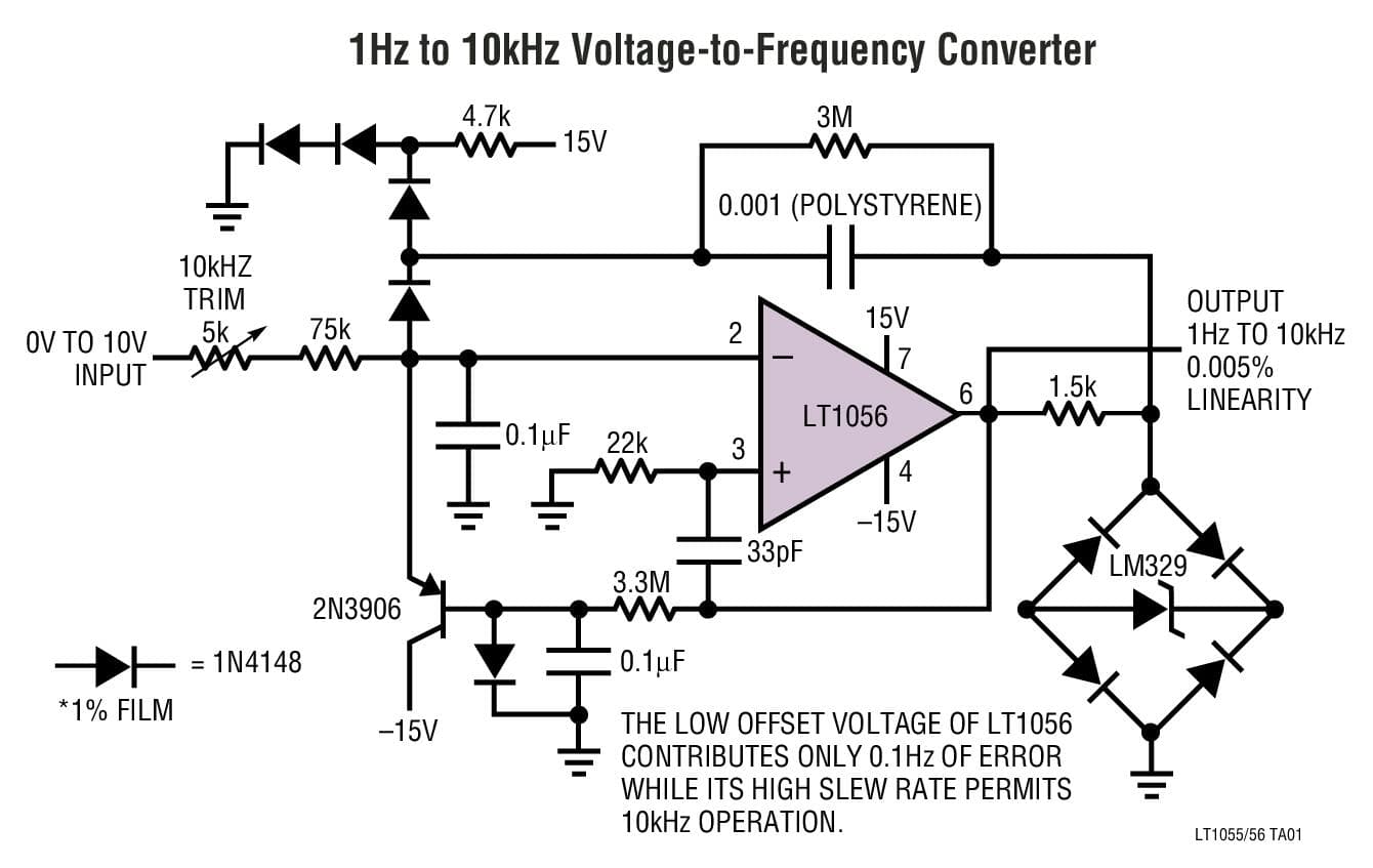 Typical Application for LT1056 - Precision, High Speed, JFET Input Operational Amplifiers