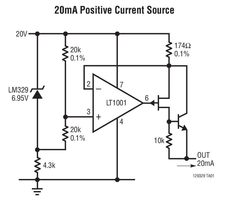 Typical Application for LM129 - 6.9V Precision Voltage Reference