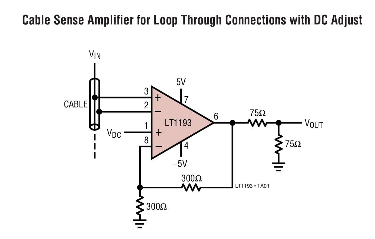 Typical Application for LT1193 - Video Difference Amplifier