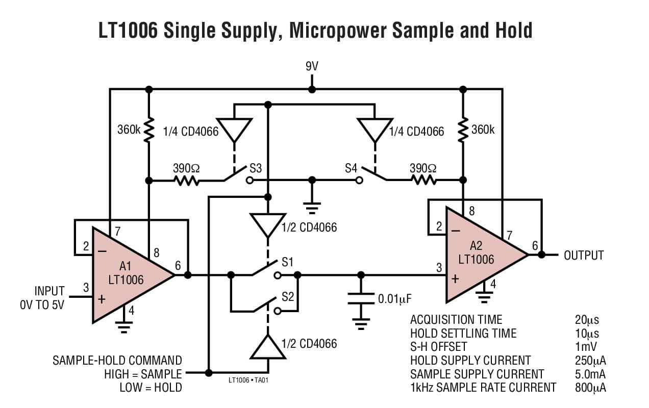 Typical Application for LT1006 - Precision, Single Supply Op-Amp