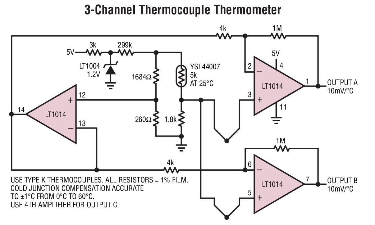 Typical Application for LT1013 - Dual Precision Op-Amp