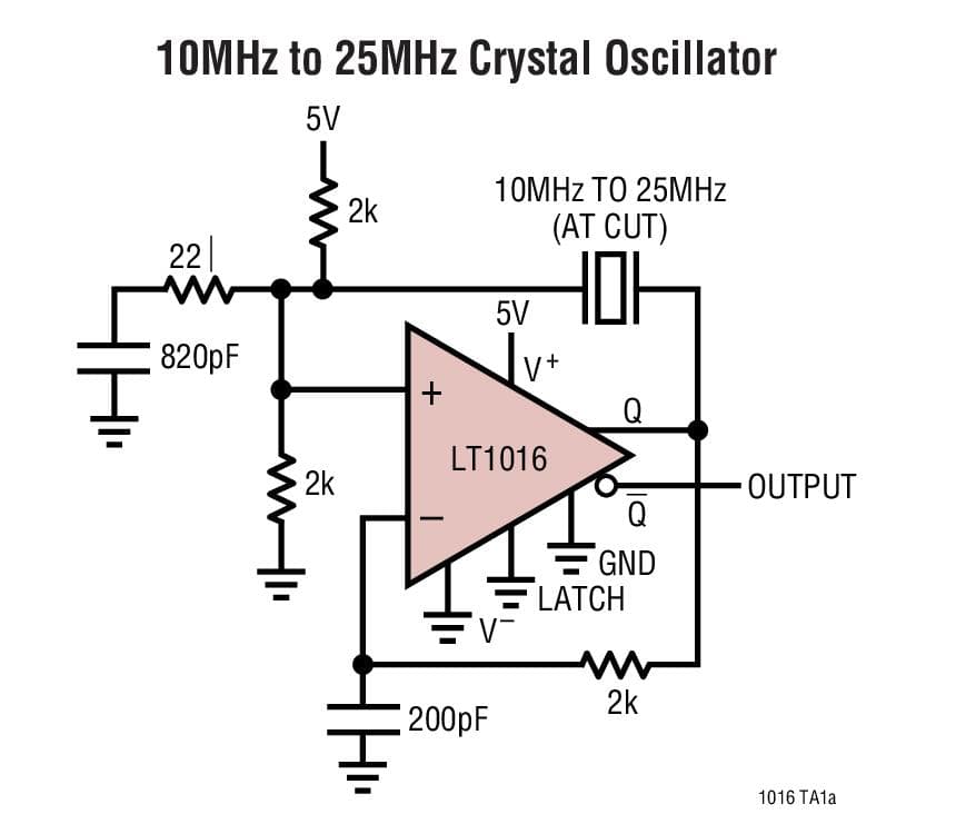 Typical Application for LT1016 - Ultra Fast Precision 10ns Comparator