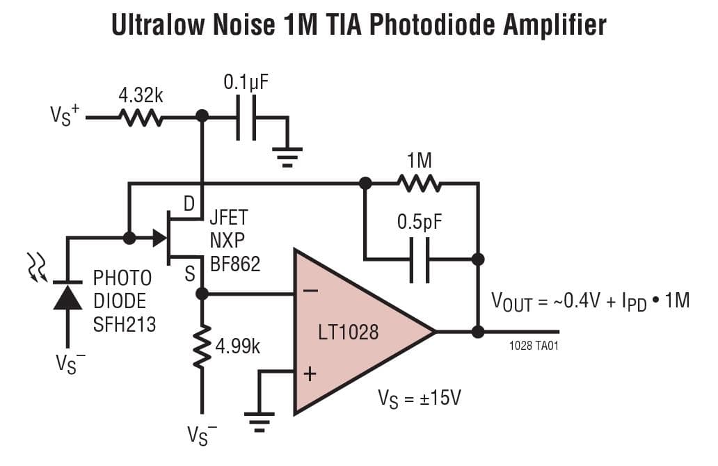 Typical Application for LT1028 - Ultra Low Noise Precision High Speed Op-Amps